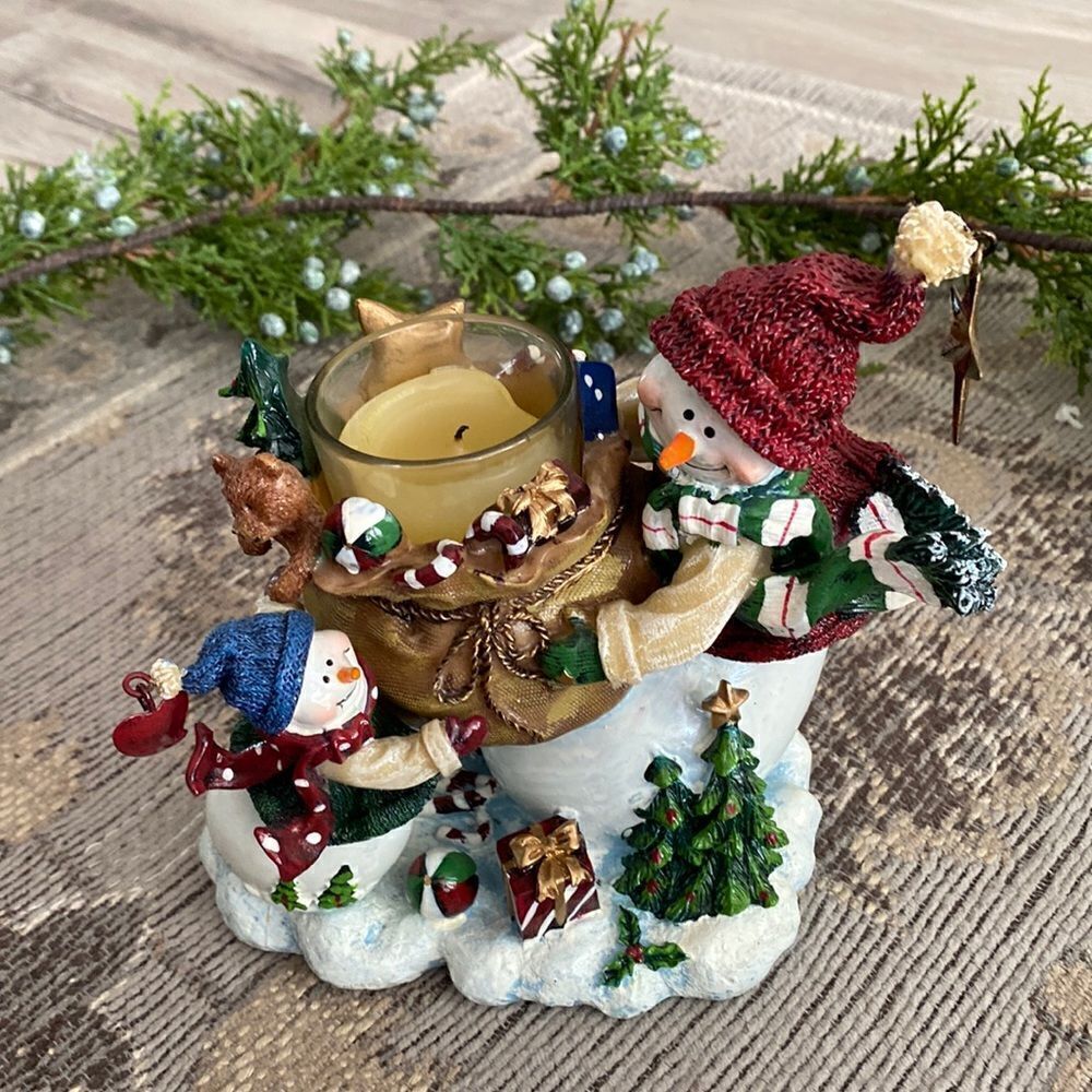 Home  Interiors  Snowman Candleholder  Decor